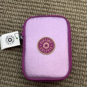 Kipling 100 pen case metalic purple